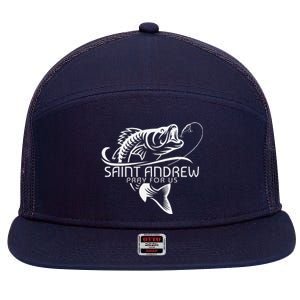 St Andrew Fishing Saint Of Fisherman Catholic Saint 7 Panel Mesh Trucker Snapback Hat