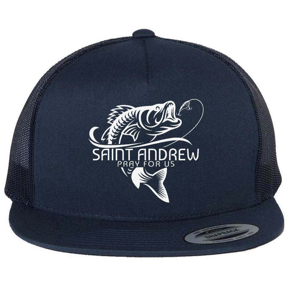 St Andrew Fishing Saint Of Fisherman Catholic Saint Flat Bill Trucker Hat