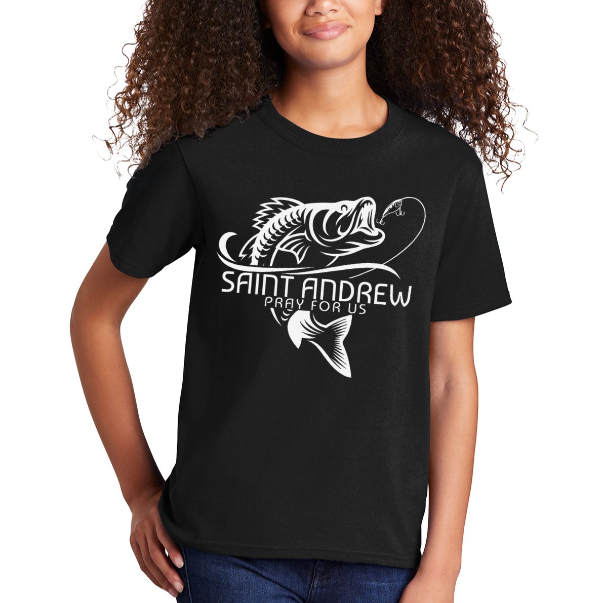 St Andrew Fishing Saint Of Fisherman Catholic Saint Kids T-Shirt