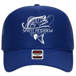 St Andrew Fishing Saint Of Fisherman Catholic Saint High Crown Mesh Back Trucker Hat