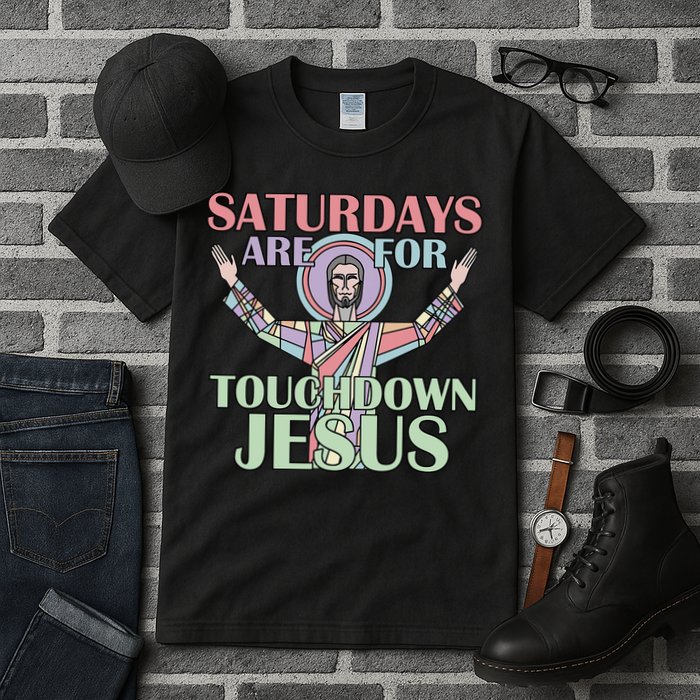 Saturdays Are For Touchdown Jesus Christian Tall T-Shirt