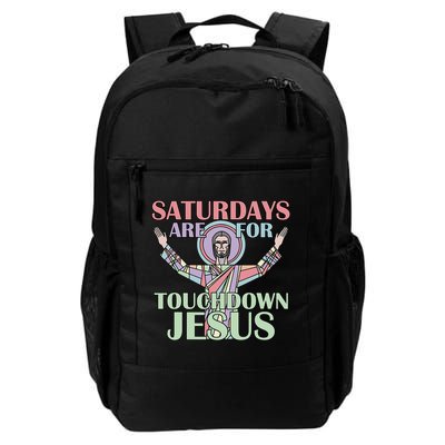Saturdays Are For Touchdown Jesus Christian Backpack