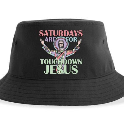 Saturdays Are For Touchdown Jesus Christian Sustainable Bucket Hat