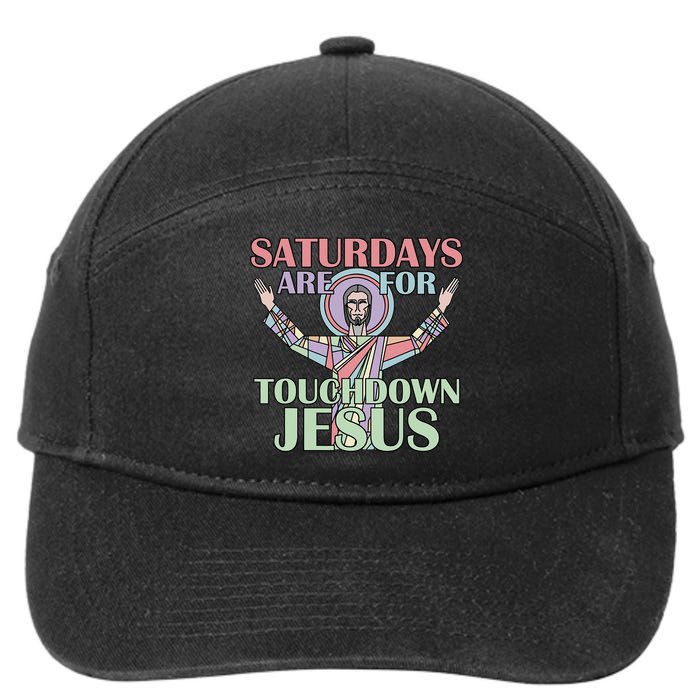 Saturdays Are For Touchdown Jesus Christian 7-Panel Snapback Hat