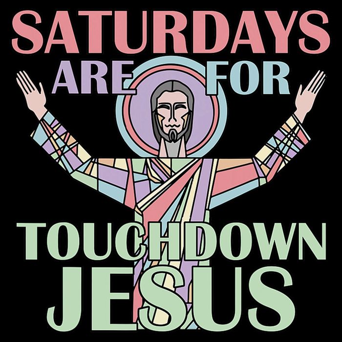 Saturdays Are For Touchdown Jesus Christian 7-Panel Snapback Hat