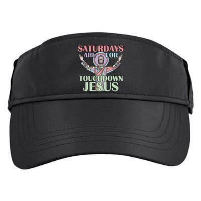 Saturdays Are For Touchdown Jesus Christian Adult Drive Performance Visor