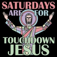 Saturdays Are For Touchdown Jesus Christian Drawstring Bag