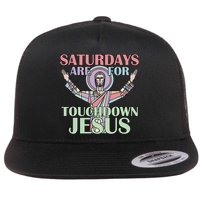 Saturdays Are For Touchdown Jesus Christian Flat Bill Trucker Hat