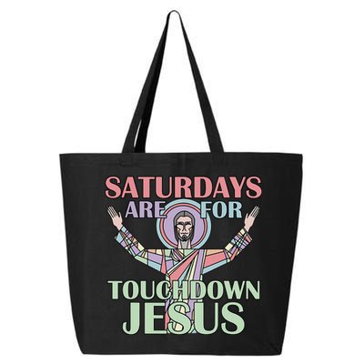 Saturdays Are For Touchdown Jesus Christian 25L Jumbo Tote