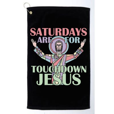 Saturdays Are For Touchdown Jesus Christian Golf Towel