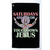 Saturdays Are For Touchdown Jesus Christian Golf Towel