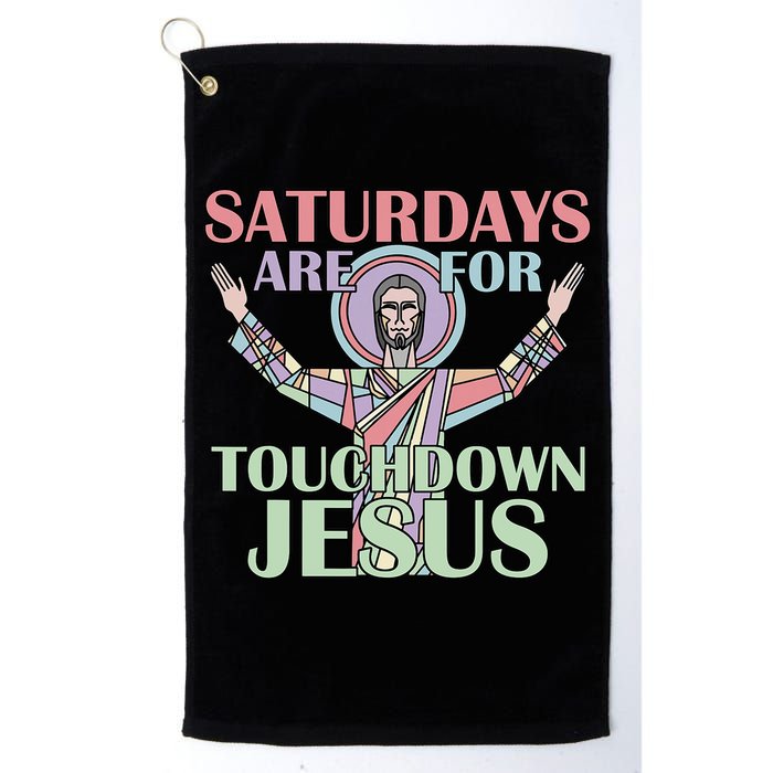 Saturdays Are For Touchdown Jesus Christian Golf Towel