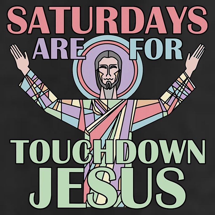 Saturdays Are For Touchdown Jesus Christian Golf Towel