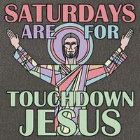 Saturdays Are For Touchdown Jesus Christian Cotton Canvas Backpack