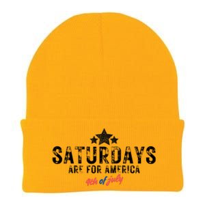 Saturdays Are For America 4th Of July Knit Cap Winter Beanie