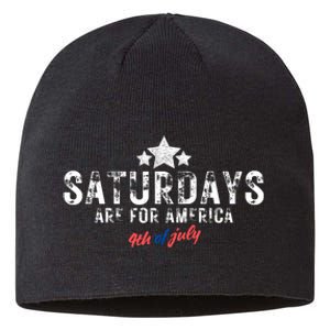 Saturdays Are For America 4th Of July Sustainable Beanie