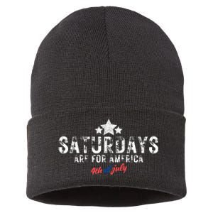 Saturdays Are For America 4th Of July Sustainable Knit Beanie