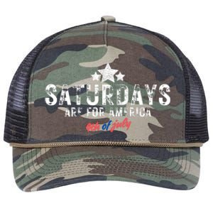 Saturdays Are For America 4th Of July Retro Rope Trucker Hat Cap