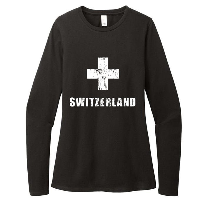 Switzerland Apparel For Swiss Retro Vintage Design Lover Womens CVC Long Sleeve Shirt