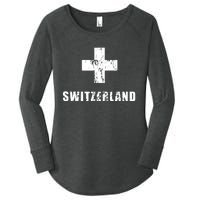 Switzerland Apparel For Swiss Retro Vintage Design Lover Women's Perfect Tri Tunic Long Sleeve Shirt