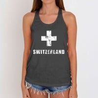 Switzerland Apparel For Swiss Retro Vintage Design Lover Women's Knotted Racerback Tank