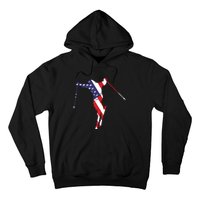 Skiing American Flag Skiing Lover Gift For Skier Hoodie