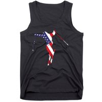 Skiing American Flag Skiing Lover Gift For Skier Tank Top