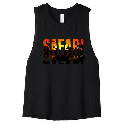 Safari Animal Kingdom Women's Racerback Cropped Tank