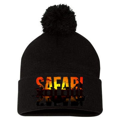 Safari Animal Kingdom Pom Pom 12in Knit Beanie