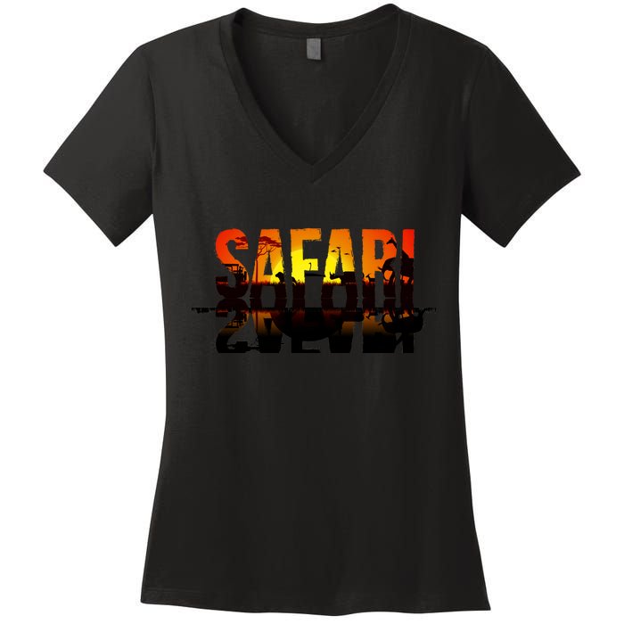 Safari Animal Kingdom Women's V-Neck T-Shirt