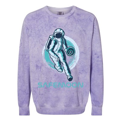 Safemoon Blockchain Cryptocurrency Astronaut Basketball Colorblast Crewneck Sweatshirt