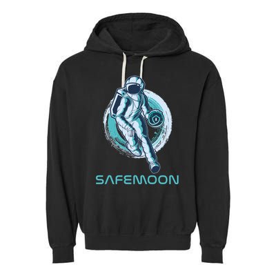 Safemoon Blockchain Cryptocurrency Astronaut Basketball Garment-Dyed Fleece Hoodie