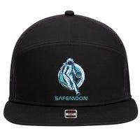 Safemoon Blockchain Cryptocurrency Astronaut Basketball 7 Panel Mesh Trucker Snapback Hat