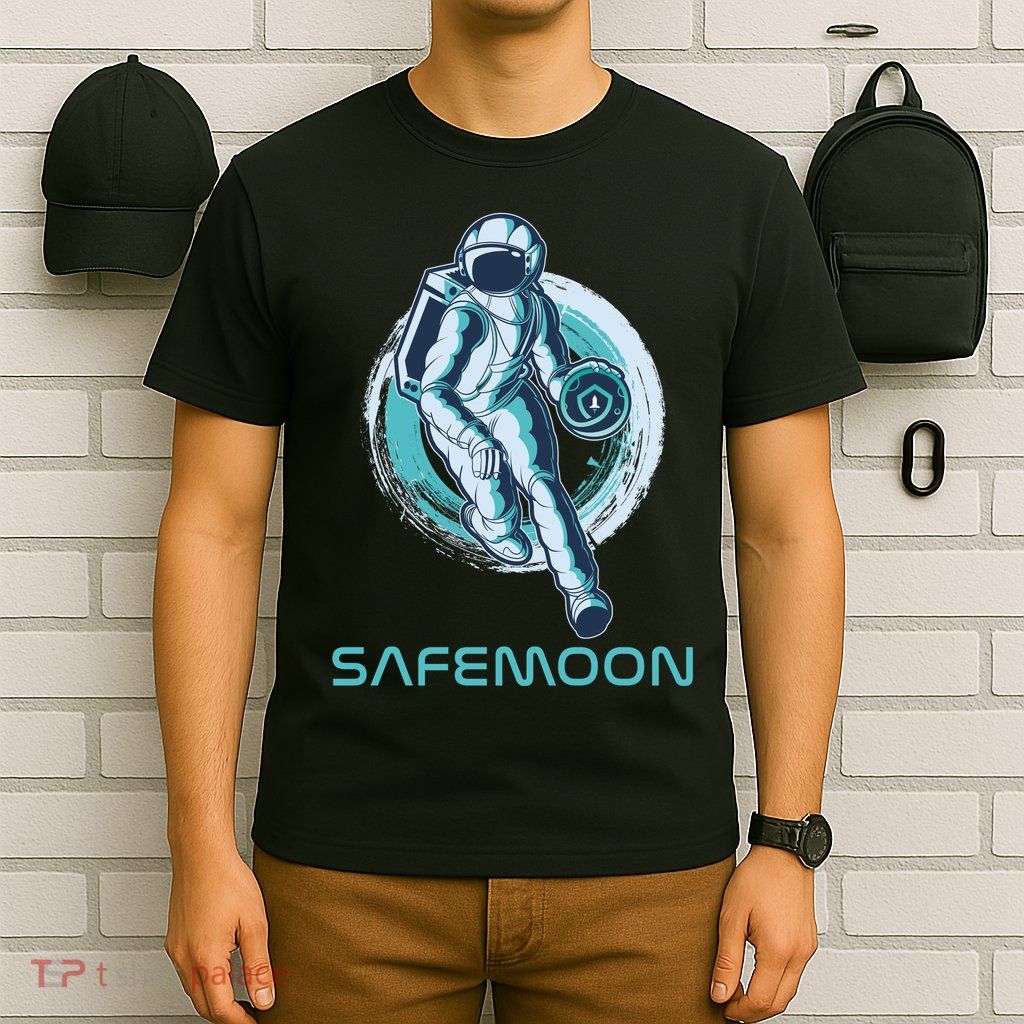 Safemoon Blockchain Cryptocurrency Astronaut Basketball T-Shirt