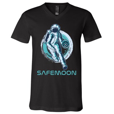Safemoon Blockchain Cryptocurrency Astronaut Basketball V-Neck T-Shirt