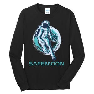 Safemoon Blockchain Cryptocurrency Astronaut Basketball Tall Long Sleeve T-Shirt