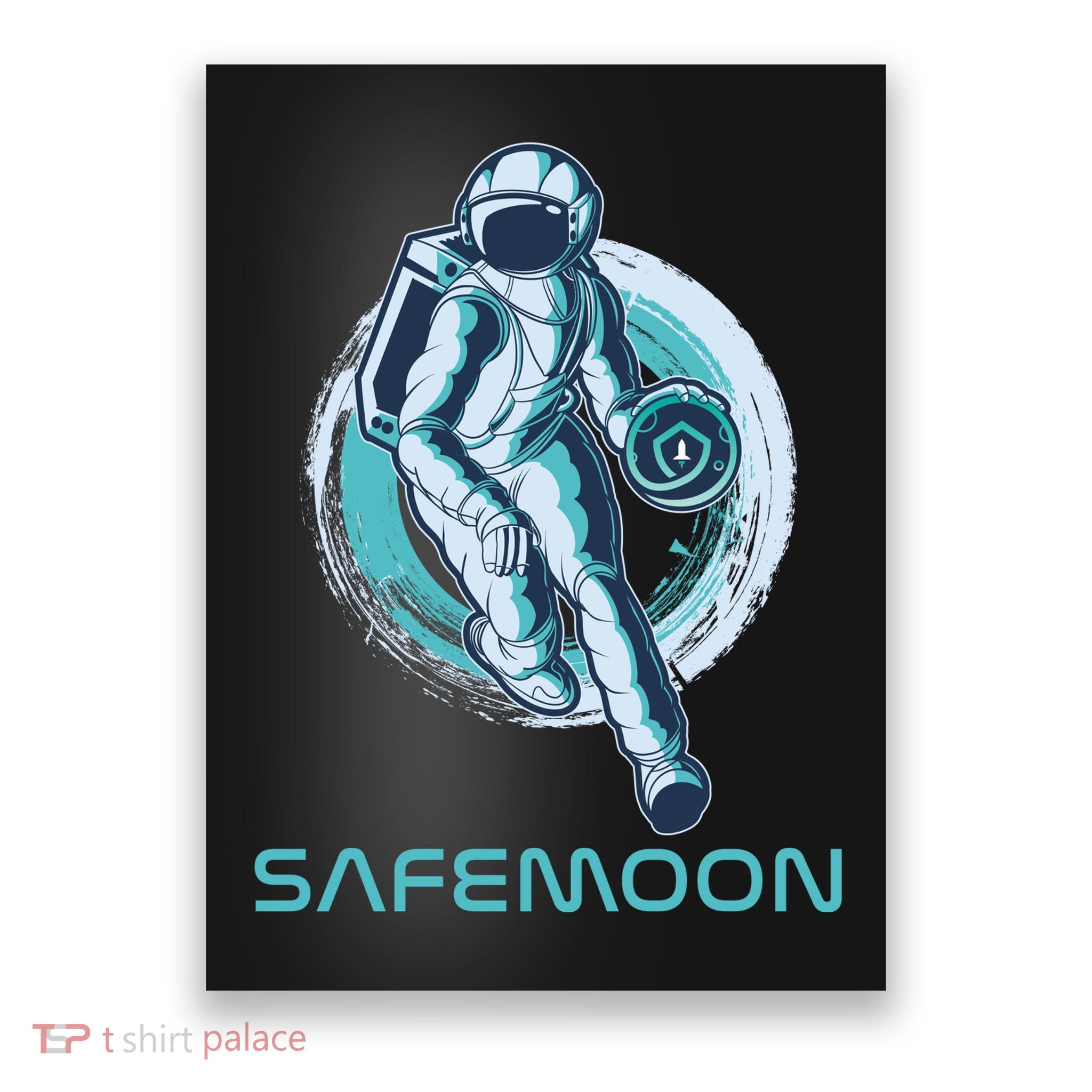 Safemoon Blockchain Cryptocurrency Astronaut Basketball Poster