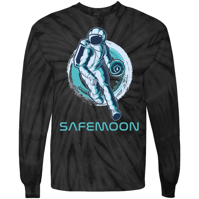 Safemoon Blockchain Cryptocurrency Astronaut Basketball Tie-Dye Long Sleeve Shirt