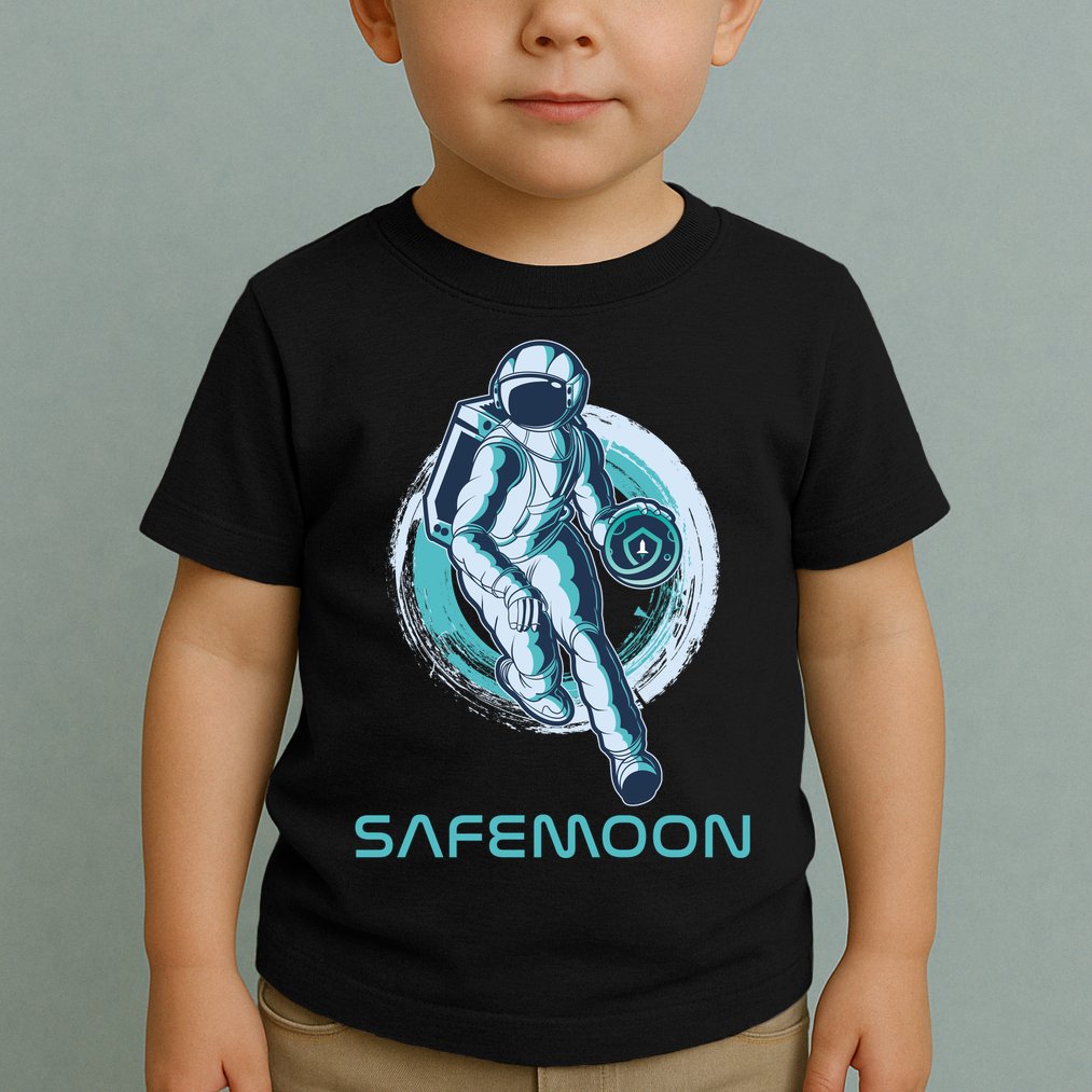 Safemoon Blockchain Cryptocurrency Astronaut Basketball Toddler T-Shirt