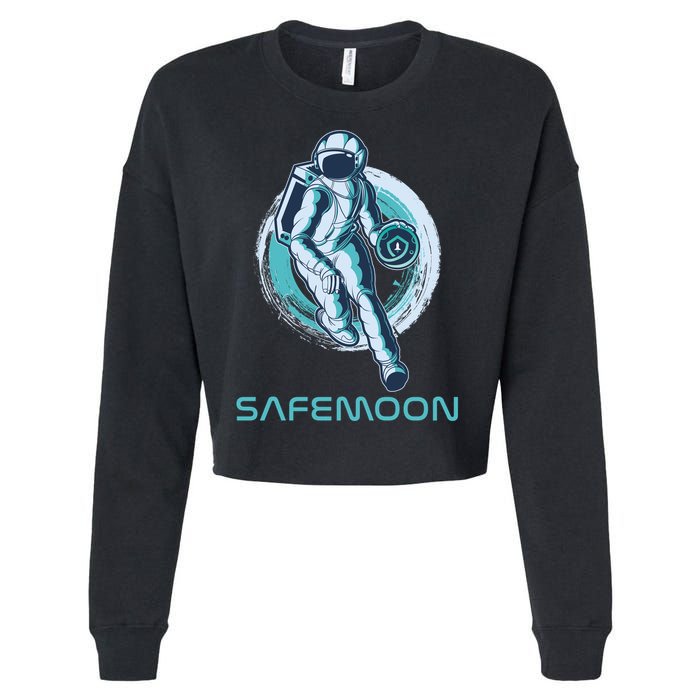 Safemoon Blockchain Cryptocurrency Astronaut Basketball Cropped Pullover Crew