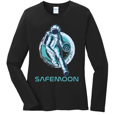 Safemoon Blockchain Cryptocurrency Astronaut Basketball Ladies Long Sleeve Shirt