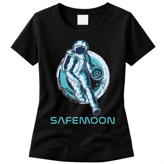 Safemoon Blockchain Cryptocurrency Astronaut Basketball Womens T-Shirt