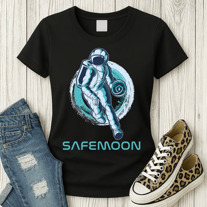Safemoon Blockchain Cryptocurrency Astronaut Basketball Womens T-Shirt