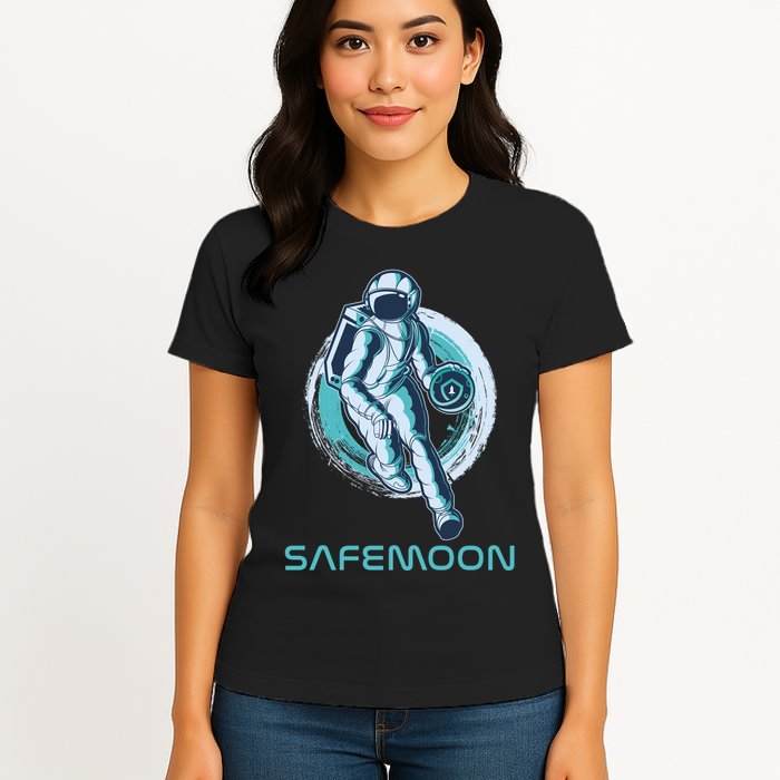 Safemoon Blockchain Cryptocurrency Astronaut Basketball Womens T-Shirt