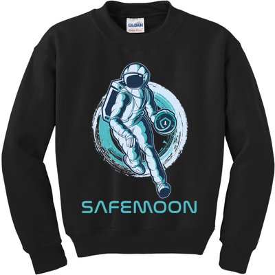 Safemoon Blockchain Cryptocurrency Astronaut Basketball Kids Sweatshirt