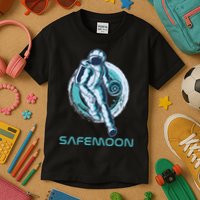 Safemoon Blockchain Cryptocurrency Astronaut Basketball Kids T-Shirt