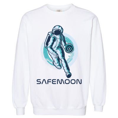 Safemoon Blockchain Cryptocurrency Astronaut Basketball Garment-Dyed Sweatshirt