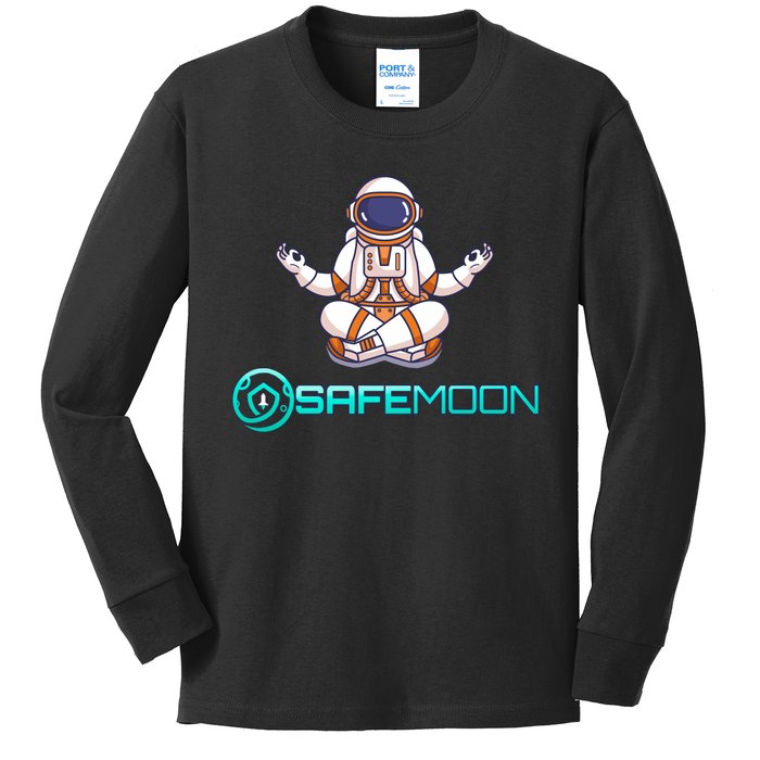 Safemoon Cryptocurrency Astronaut Token Kids Long Sleeve Shirt