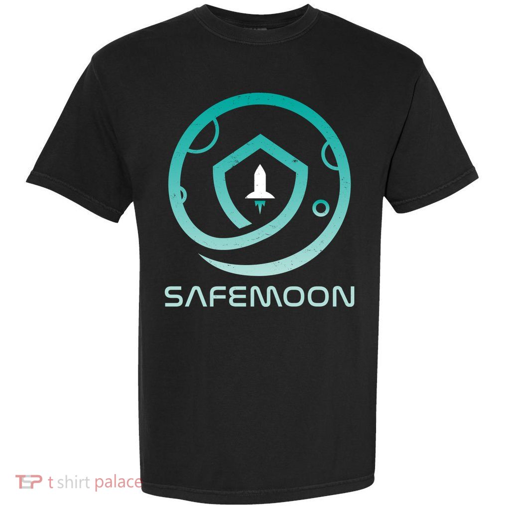 Safemoon Cryptocurrency Logo With Name Garment-Dyed Heavyweight T-Shirt