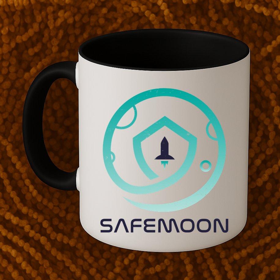 Safemoon Cryptocurrency Logo With Name Mug